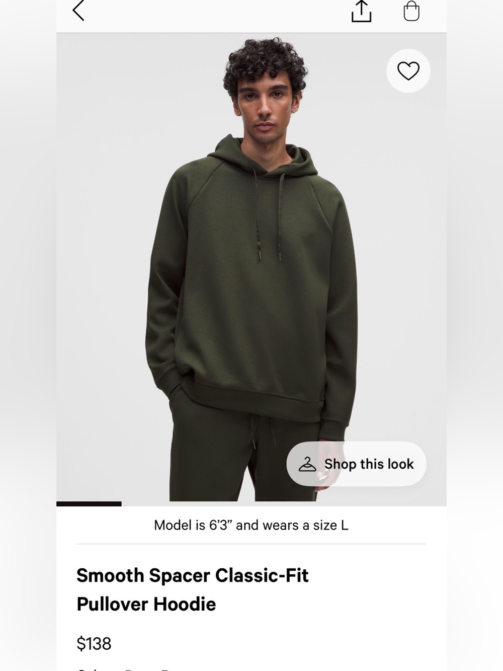 Lululemon men’s smooth spacer hoodie